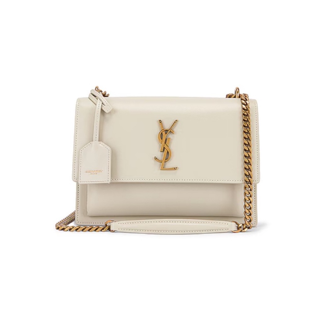 Yves Saint Laurent White Leather Shoulder Bag